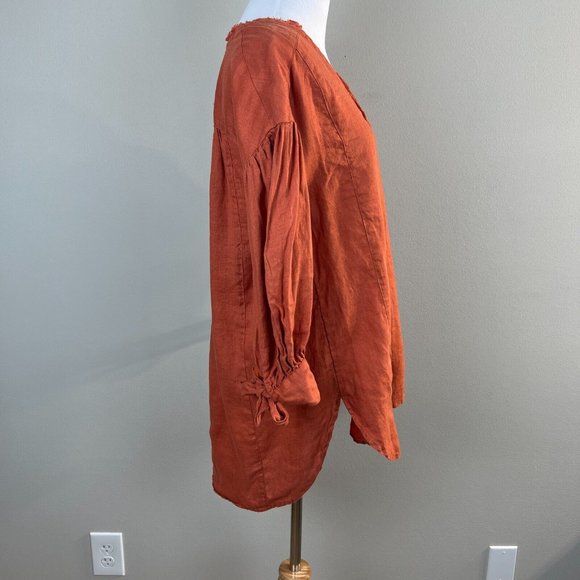 Anthropologie Holding Horses Tunic Top Small Ginnie Linen 3/4 Puff Sleeve‎ - Picture 6 of 14